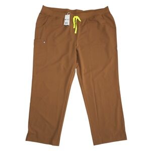NWT Figs Mocha Brown Kade Cargo Scrub Pants- Plus Size Tall 5XLT